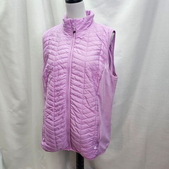 T by Talbots Periwinkle Lavender Purple Quilted Puffer Vest Size 1X - Picture 3 of 9